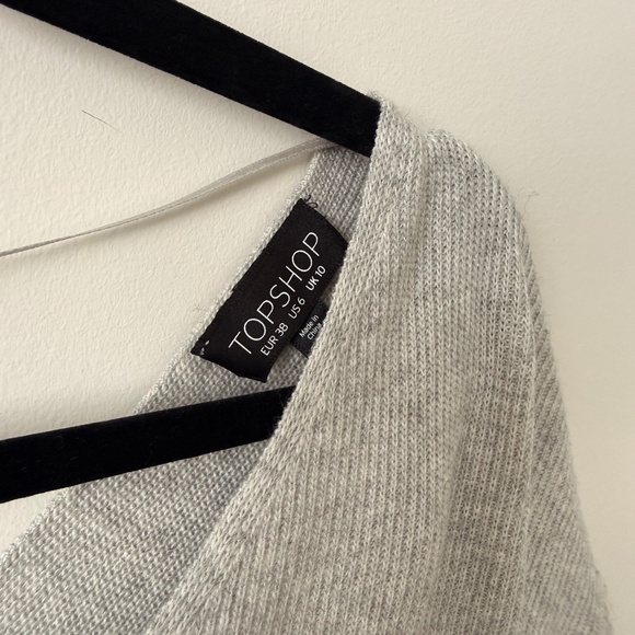 Topshop Twist-Back Sweater - Light Grey - Picture 3 of 5